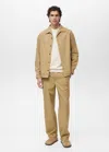 Mango Man Pantalon Droit 100 % Coton Beige - Homme - 46 -  In Beige