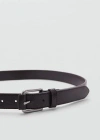 MANGO MAN 100% BEATEN LEATHER BELT CHOCOLATE