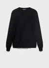 Mango Man 100% Wool Round-neck Sweater Black
