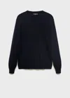 Mango Man Merino Wool Washable Sweater Navy In Blue