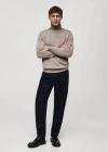 Mango Man 100% Merino Wool Turtleneck Sweater In Medium Brown