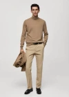 MANGO MAN 100% MERINO WOOL TURTLENECK SWEATER SAND