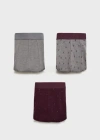 Mango Man 3-pack Combined Briefs Burgundy In Burgundy