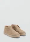 Mango Man Casual Split Leather Ankle Boots Sand In Nude
