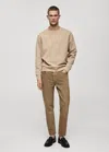 Mango Man Ben Tapered Cropped Jeans Medium Brown In Medium Brown