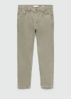 MANGO MAN BEN TAPERED CROPPED JEANS PASTEL GREEN