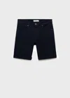 Mango Man Bermuda En Jean Slim Fit Bleu Marine - Homme - 38 -