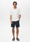 MANGO MAN BERMUDAS FLUIDES DROITES BLEU MARINE FONCÉ - HOMME - 44 - MANGO MAN