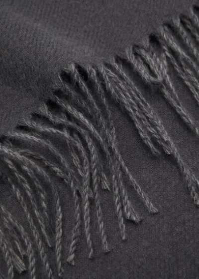 Mango Man Bicolor Fringed Scarf Grey