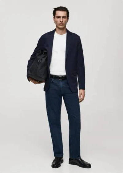 Mango Man Blazer Dark Navy