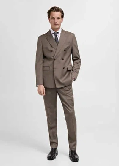 Mango Man Blazer Medium Brown