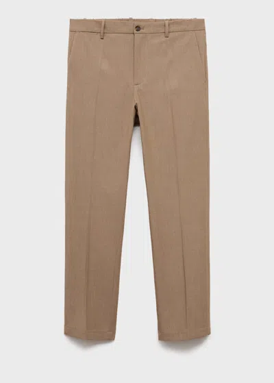 Mango Man Pantalon Bologna Slim-fit Comfort Stretch Gris Vison - Homme - 48 -