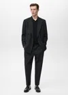 Mango Man Boston Regular-fit Double-breasted Suit Jacket Black