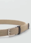 Mango Man Braided Elastic Belt Beige