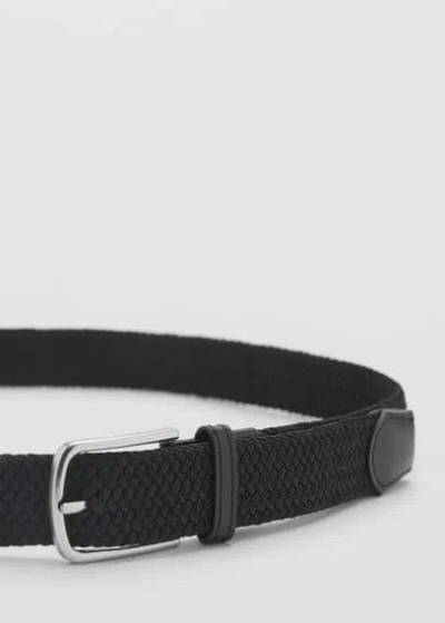 Mango Man Braided Elastic Belt Black