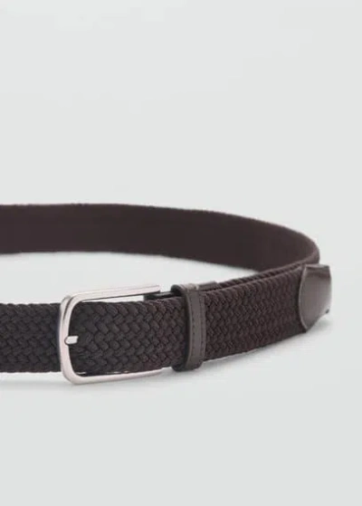 Mango Man Braided Elastic Belt Chocolate