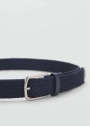 Mango Man Braided Elastic Belt Dark Navy In Dark Navy