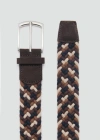 Mango Man Braided Elastic Coloured Belt Brown