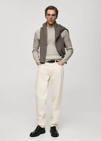 Mango Man Sweater Light Heather Grey