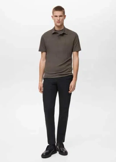 Mango Man Breathable Stretch Comfort Polo Shirt Medium Green