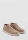 Mango Man Casual Split Leather Ankle Boots Sand In Sand
