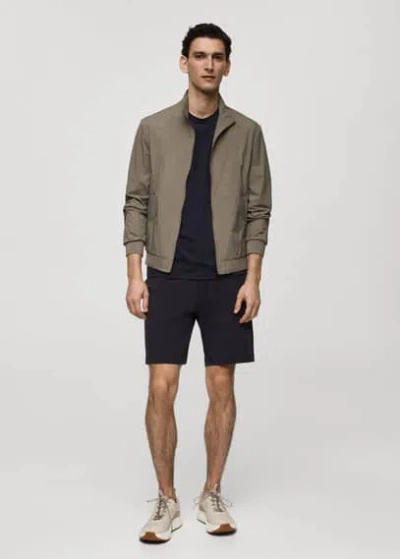 Mango Man Chaqueta Bomber Repelente Al Agua Khaki In Khaki