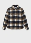 MANGO MAN CHECK FLANNEL OVERSHIRT DARK NAVY