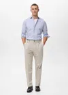 Mango Man 100% Cotton Kodak Striped Shirt In Blue