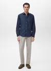 Mango Man Shirt Navy In Blue