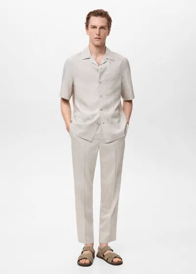 Mango Man Regular-fit 100% Tencel Shirt Ice Grey In Gray