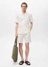 Mango Man Regular Fit Seersucker Shirt