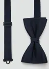 Mango Man Classic Bow Tie With Microstructure Navy In Blue