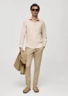 MANGO MAN CLASSIC FIT 100% LINEN SHIRT SAND