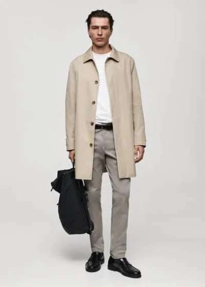 Mango Man Classic Water-repellent Trench Coat Beige