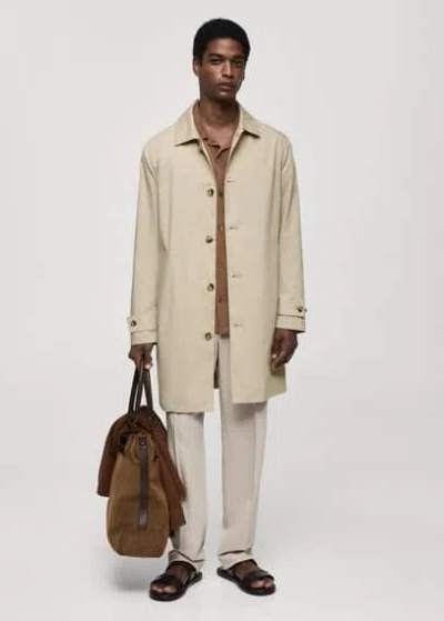 Mango Man Classic Water-repellent Trench Coat Light/pastel Grey