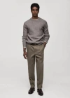 Mango Man Combined Knitted Sweater Grey In Grey