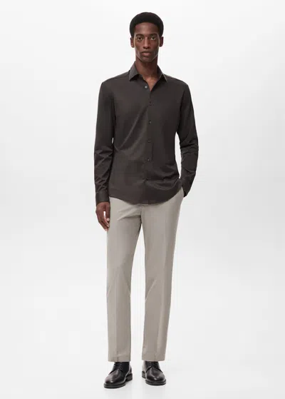 Mango Man Chemise Comfort Stretch Non-iron Marron - Homme - Xxl -  In Brown