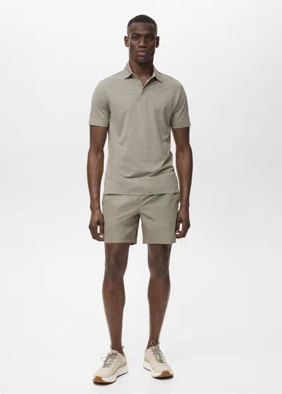 Mango Man Coolmax Slim Fit Polo Shirt Medium Green