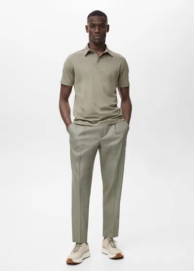 Mango Man Coolmax Slim Fit Polo Shirt Olive Green