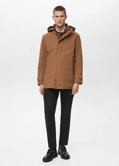 Mango Man Coolmax Technology Waterproof Parka Tobacco Brown