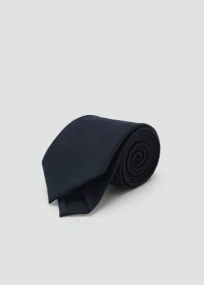 Mango Man Cravate Unie 100 % Laine Bleu Marine Foncé - Homme - Taille Unique -  In Dark Navy