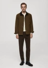 Mango Man Corduroy Regular-fit Trousers Chocolate In Chocolate