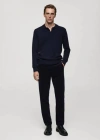 Mango Man Corduroy Slim-fit Trousers Dark Navy