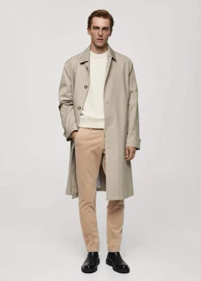 Mango Man Corduroy Slim-fit Trousers Beige