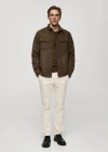 Mango Man Corduroy Slim-fit Trousers Ecru