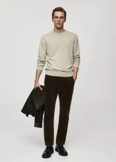 Mango Man Corduroy Slim-fit Trousers Khaki