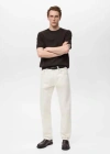 Mango Man Cotton Fine-knit T-shirt Chocolate
