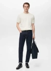 Mango Man Cotton Fine-knit T-shirt Off White