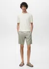 Mango Man T-shirt Maille Fine Coton Blanc Cassé - Homme - Xxl -  In White