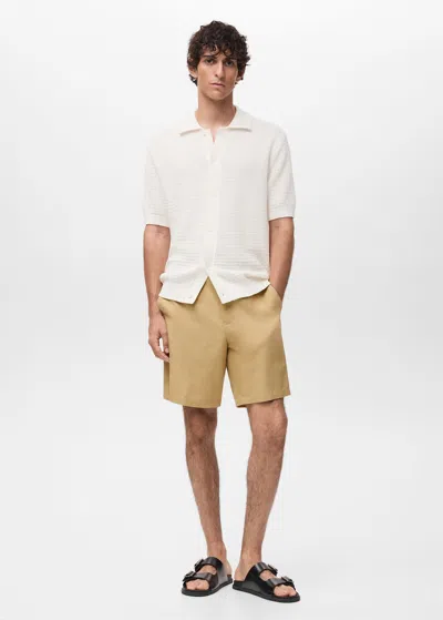 Mango Man Chemise Maille Coton Blanc Cassé - Homme - Xl -  In White